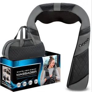 NW3LBs Shiatsu Neck & Back Massager with Heat NW3Lbs Portable for Home Office Deep Tissue Kneading Pain Relief Muscle Soothing Storage Case Included