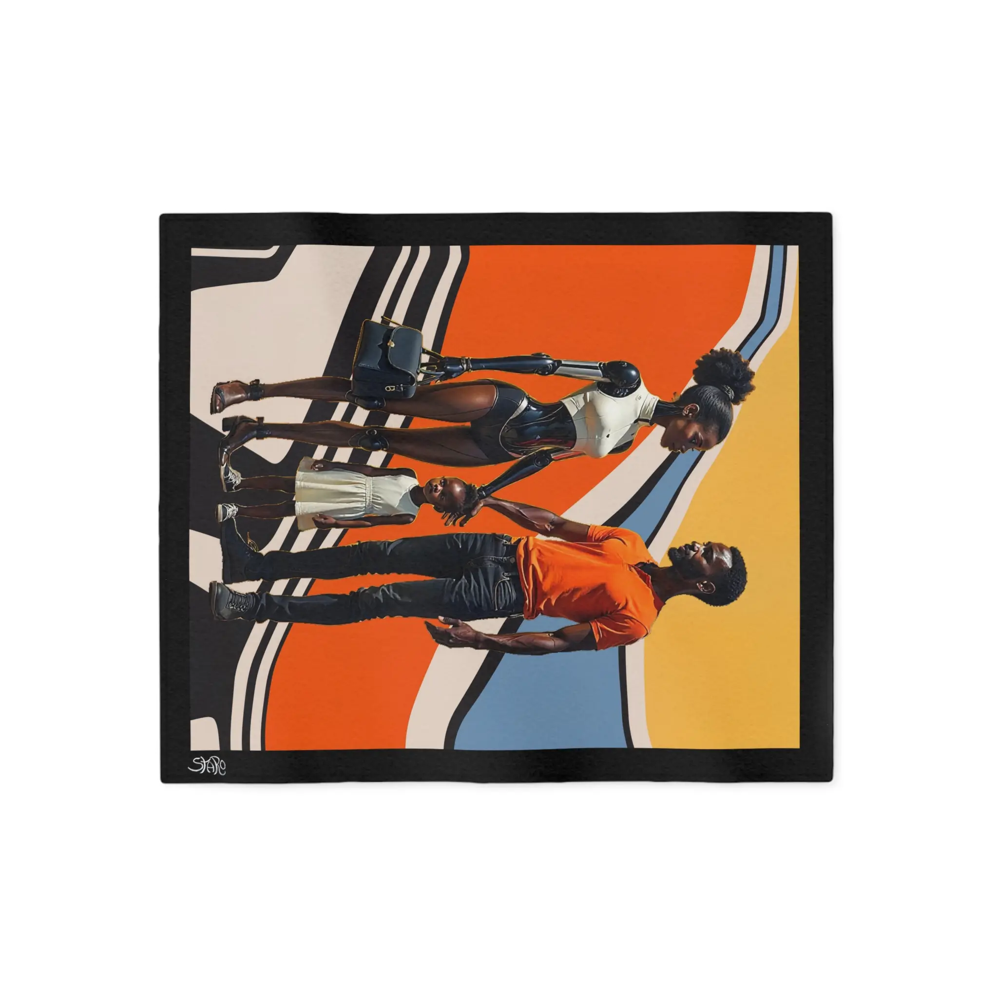Ebony Android #1 Travel Blanket