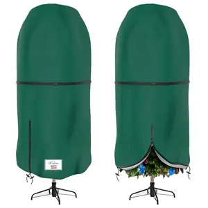 Upright Christmas Tree Storage Cover,Tear Resistant Adjustable Christmas Tree Storage Bag for 9 Foot Assembled Tree Standing with Ornaments,Christmas Tree Cover Waterproof, Dustproof