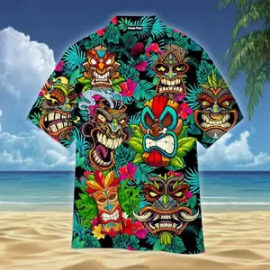 Beach Shirt Aloha Tiki Floral Hawaiian Shirt, Aloha shirt, Anime Hawaiian Shirt, Vintage Streetwear Hawaiian shirt, Casual Hawaiian shirt outfits, Unisex, Trendy Hawaiian shirt, A great gift for fans.