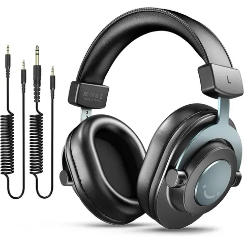 Fifine H8 (HD8) Over Ear Studio Monitor Headset - 0.6 kg Wired Headphones for Content Creators, Detachable 3.5mm/6.35mm Jack Cable, 20kHz Compatibility with PC/Mixer/Amplifier, Comfortable Black Design