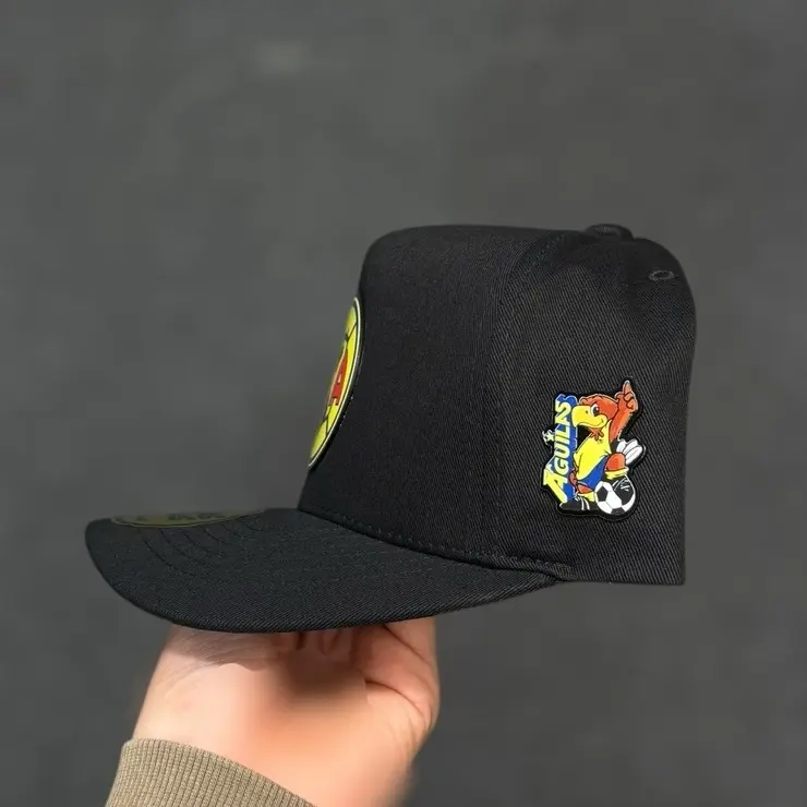 High-Quality Plaque-Style Full Black "Las Aguilas" High-Profile Soccer SnapBack Hat, Adjustable Stylish, Trendy, Black SnapBack, Adjustable Stylish Hat, Trendy Hat