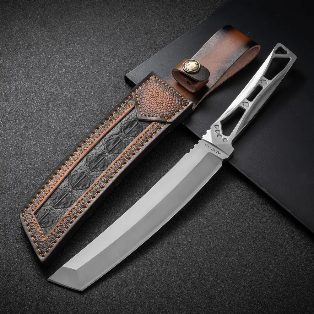 Full Steel Out Door Fixed Blade Kitchen Fruit Knife
