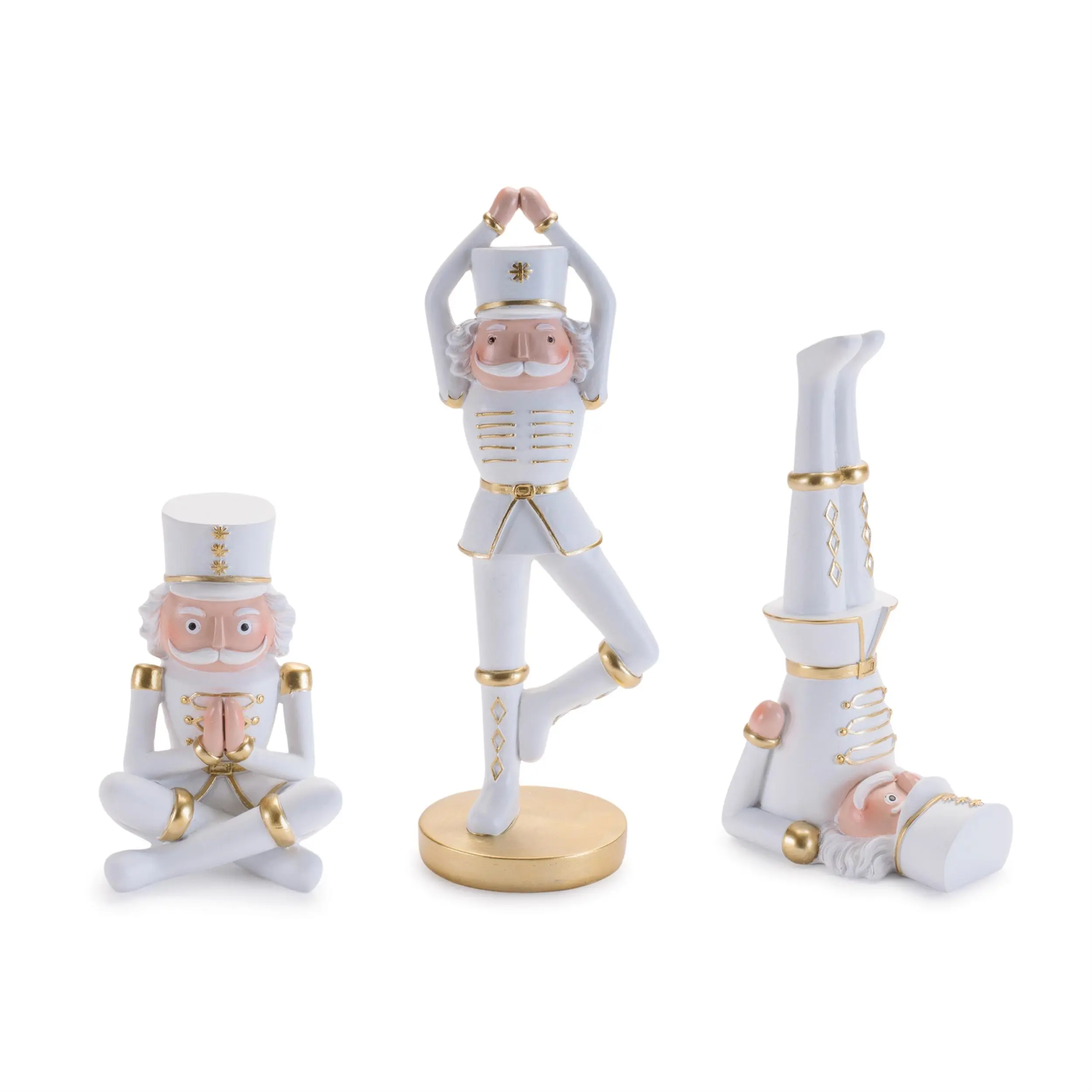 Yoga Nutcracker Soldier Figurines (Set of 3)
