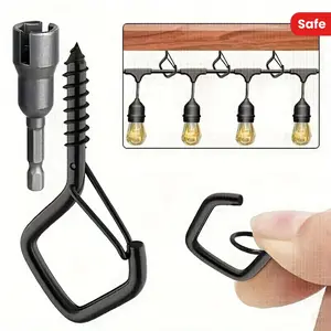 20pcs Square Snap Hanging Hooks - Anti-Drop Bonsai Hooks With Safety Buckles For Christmas Rope String Lights