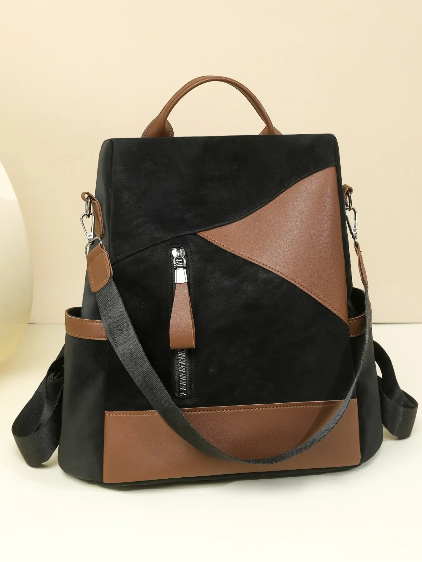 Fashionable Women's Functional Bag, Working Bag, Laptop Work Bags, Colorblock Elegant Design, Laptop iPad Computer Backpack, Student School Bag, Stylish and Practical