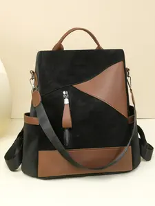 Fashionable Women's Functional Bag, Working Bag, Laptop Work Bags, Colorblock Elegant Design, Laptop iPad Computer Backpack, Student School Bag, Stylish and Practical