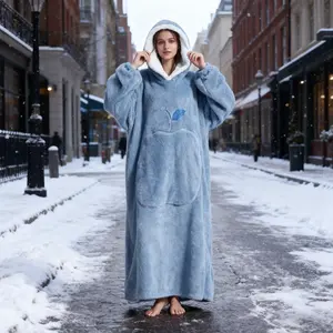 Solid Color Apple-Patterned Warm Winter Coat Long Length Long Sleeve for Cold Days dressing  gown eeyore  onesie