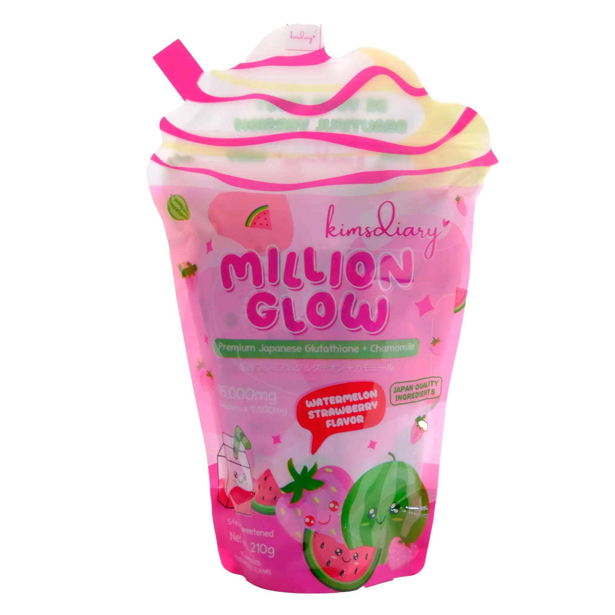 Kimsdiary Million Glow Watermelon Strawberry Flavor Drink