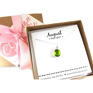 Peridot - August Birthstone - Sterling Silver Necklace
