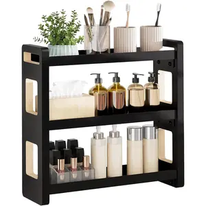 Bathroom Counter Organizer,Bathroom Counter Shelf,Bathroom Organizers,Under Sink Organizer,Cologne Organizer For Men,Cologne Cabinet, Rack Organizer for Cabinet,Gifts(Black 3 Tier)