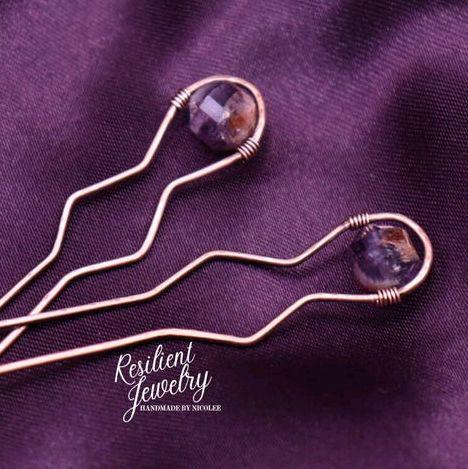 Super 7 Hammered Copper 3 Inch Hair Pins 2 Pack