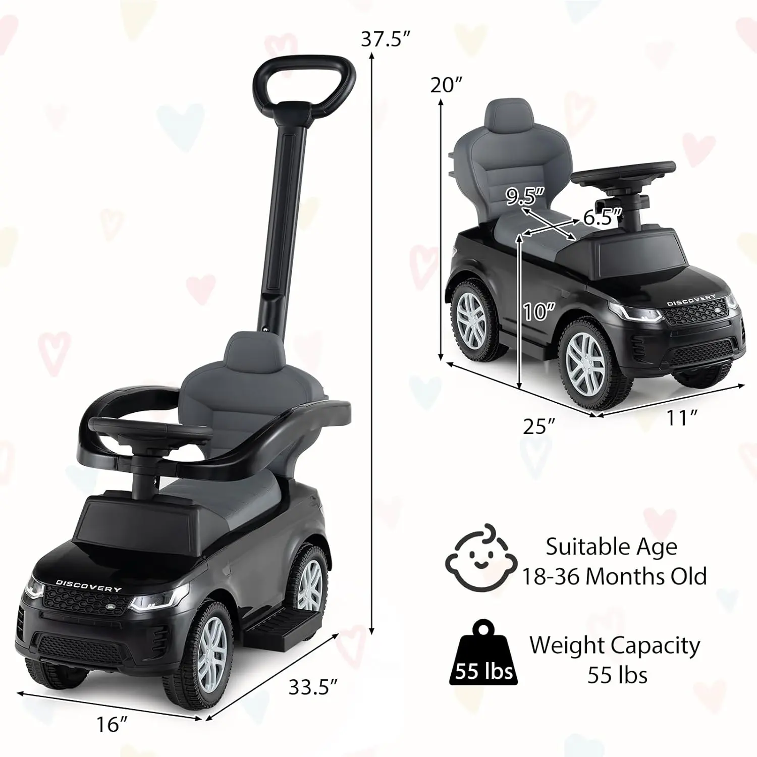 Licensed Land Rover 3 IN 1 - Black