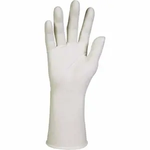 Kimtech Size M Cleanroom Grade Disposable Cleaning Gloves, 6.3 mil Powder-Free Nitrile, 12" Long White, Smooth Beaded Rolled Cuffs, Static Dissipative, Ambidextrous, Pack of 100 (56882)