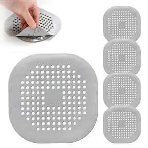 Silicone Drain Cover, 3 Counts/set Hair Clog Prevention Drain Cover, Bathroom Gadgets for Shower, Sink & Bathtub, Bathroom Accessories