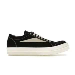 Men's Rick Owens DRKSHDW Concordians Vintage Low-Top Closed Lace-Up Sneaker - Black Milk Casual Training Trainer, Walking Shoes for Men's Casual Wear Footwear