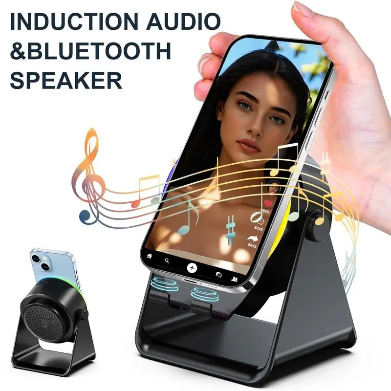 Wireless Bluetooth-compatible Speaker with LED Rotating Stand, 360  Surround Sound, Portable Desktop Mount, Home Shower Outdoor Travel Gift,  Charging - TikTok Shop