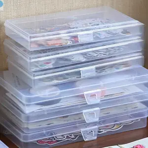 1 PC Stationery Stickers Plastic Storage Box Compartment Box Organizer Container Art Tool Case for Craft Desktop