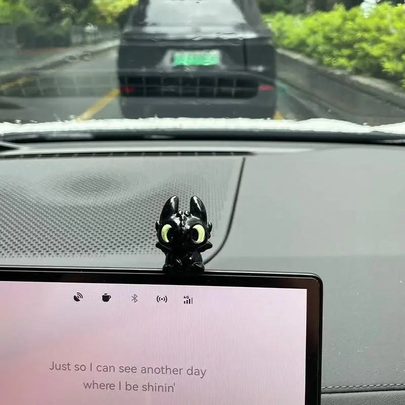 Cute Toothless Car Dashboard Decor, Mini Dragon Figurine for Car Interior, Adorable Dashboard Ornament, Small Auto Console Decoration Gift, Car Ornaments