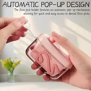 Travel Sized Oral Care Case Automatic Pop Up Dispenser Portable Refillable Compact Hygiene Holder For Toothpicks Floss Picks On The Go Oral Care Accessory For Home Restaurant Travel Lightweight Reusable Easy Use Essential Teeth Cleaning Tool tiktokshopspr
