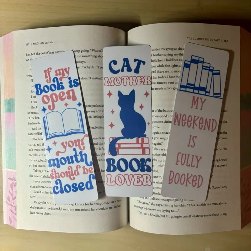 Cat Bookmark - Double-Sided Laminated 2” x 6.6” | Premium Cardstock | Water-Resistant | Eye-Catching Designs | Perfect for Book Lovers & Readers