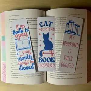 Cat Bookmark - Double-Sided Laminated 2” x 6.6” | Premium Cardstock | Water-Resistant | Eye-Catching Designs | Perfect for Book Lovers & Readers