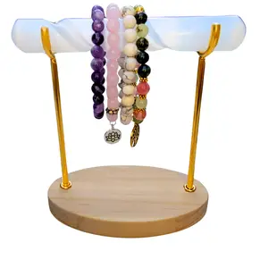 Selenite Bracelet Holder Stand Selenite Charging, Cleansing Crystal Bracelet Display Stand