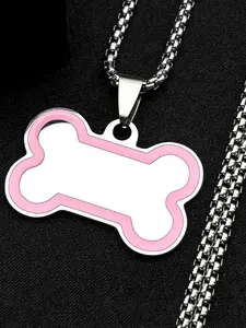 Y2K Dogs Bone Cute Chain Cool Accessories For Women girls Punk Korean Stainless Steel Pink All Seasons Male Hip Hop Party Harajuku