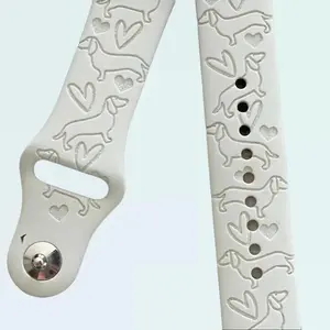 Dachshund Watchband (Available to fit most Smart Watches) soft silicone Durable Wearable