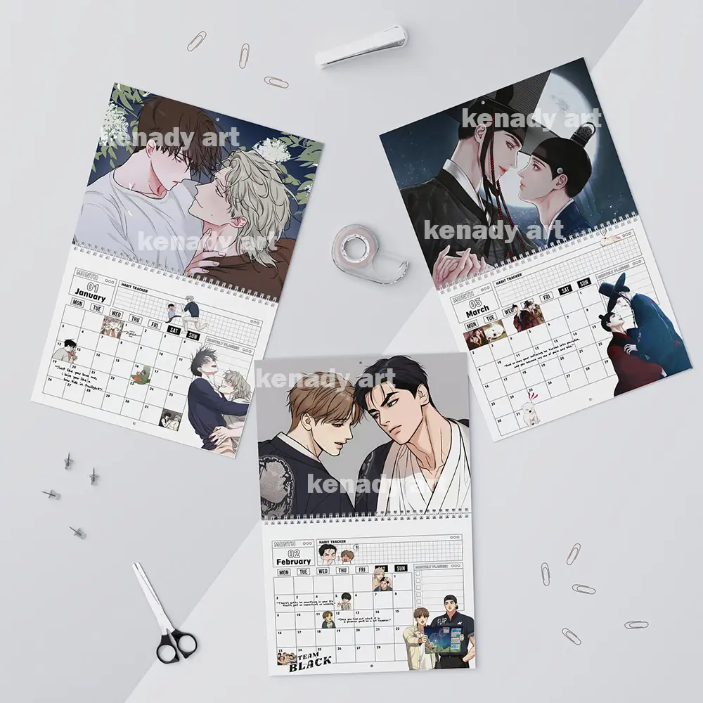 Manhwa 2027 Season Greeting Wall Calendar Korean Novel Character Schedule Jaekyung Ilay Zhenya Taeju Doosik Calendar New Year Gift For Fan