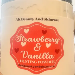 Strawberry and Vanilla Scented Dusting Powder Body Powder All Natural with Kaolin Clay care cosmetic, Deodorizer