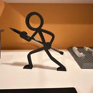 1pcs 3D Printed Stickman Pencil Holder, Funny Pen Holder, Pen Cups, Desktop Pencil Holder Fun Accessory, Office and Home Desk Decor, Office Supplies, Premium PLA