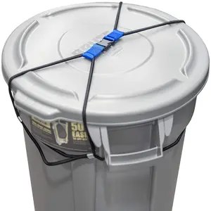 Extra Large Trash Can Lock for Animals/Raccoons, Heavy Duty Bungee Cord Outdoor Garbage Lid Lock Fits 50-96 Gallon Trash Can (Trash Can NOT Included)
