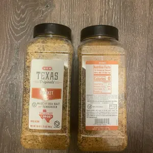 Heb Texas Originals Brisket Rub 2 Pack with Sea Salt Tenderizer 28 oz Each Snack Flavor Spice