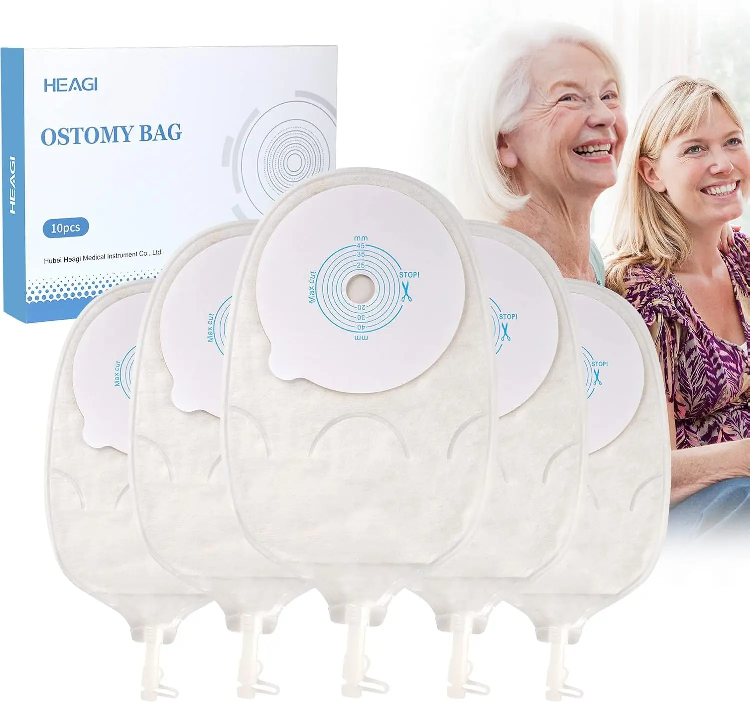 10PCS Urostomy Bags, One Piece Stoma Bag for Urine Anti-backflow Urostomy Bag Suppliers, 15-45mm Cut-to-Fit Drainable Pouch Ostomy Stoma Bags for Ileostomy Stoma Care