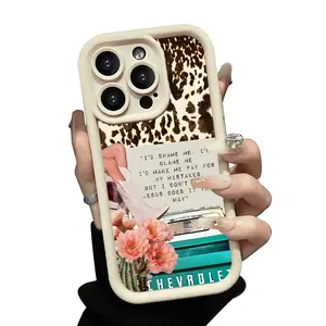 Western leopard print design Pattern Case for iPhone 16 15 14 Pro Max 13 12 11 XR XS E Plus Shockproof Non Slip Military-Grade Protection Silicone Cover Gifts for women men girls boys