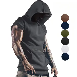 Men's Summer Sleeveless Hooded Vest Athletic, Fitness, & Outdoor Gilet |     American-Style Zip-Up Sweatshirt Vest