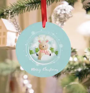 Christmas Ornament , Baby Reindeer Christmas Ornament Keepsake, Christmas Ornament, Custom Ornament.