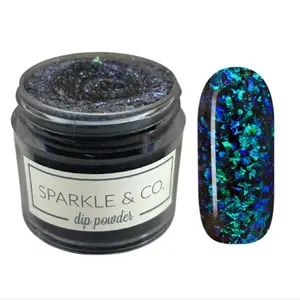 Sparkle & Co. Dip Powders – Secret Menu: Black Seaglass mini Dipping Powder - 1 Jar Lasts 5-7 Manis