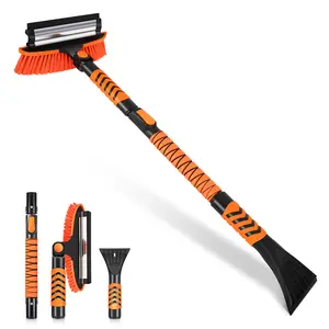 43.3 Inch 3 In 1 Separable Snow Brush w/ Squeege and Ice Scraperice for Cars, SUVs, Trucks Windshield Window, Extendable Snow Removal Tool