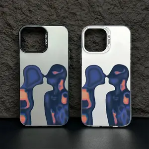 Phone Case Suitable for IPhone 17/16/15/14/13/12/11 Pro Promax Plus Air,Art Abstraction Pattern Durable Shockproof Anti-Scratch Protective Cover New Fashion Trend Design Couple Phone Case