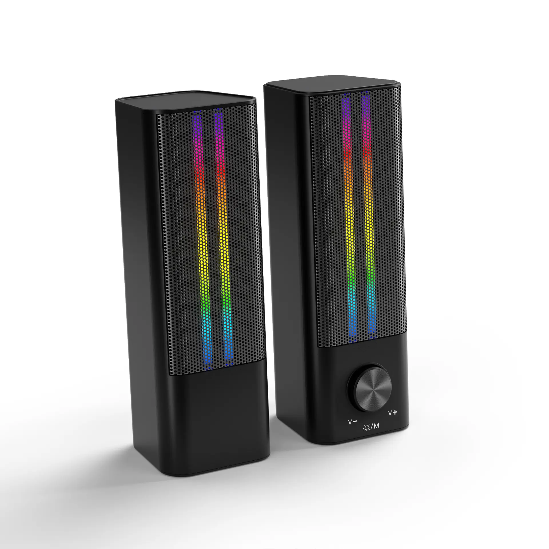 2025 New Private Model Magnetic Desktop Computer Speaker Bluetooth Bookshelf RGB Lighting Dual Channel Sound 4 IN 1 Soundbar for Gamers and Music Lovers Audio Device with 3.5mm Socket and 10W Output