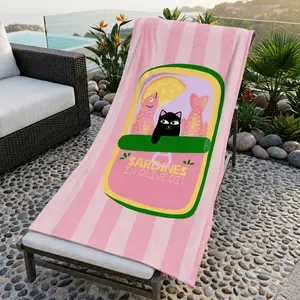 Personalized Sardine Tin Beach Towel, Custom Name Retro Fun Pool Towel, Quirky Summer Gift for Her, Colorful Stripe Aesthetic Beach Towel 2026
