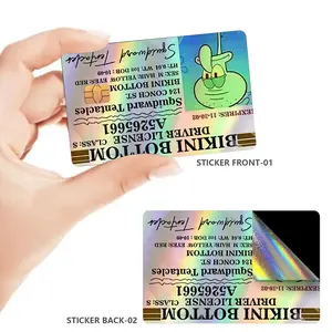 2 Colorful Credit Card Skin Stickers, Graphic Decal, Waterproof Scratch-Resistant Durable Decorative Protection, for Credit Cards Debit Cards Bus Cards