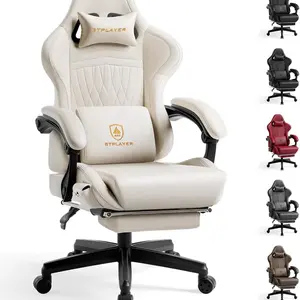 GTPLAYER Gaming Chair with 5.1 Compatible Bluetooth Speakers, High Back Ergonomic Design, 150° Maximum Inclination, PU Leather, Assembly Required