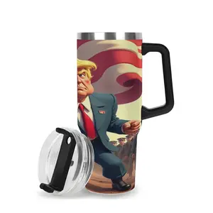 40oz Stainless Steel Tumbler, American Presidential Design Vacuum Insulated Tumbler with Lid & Straw, Drinking Cup for Home Office School Outdoor Camping Car