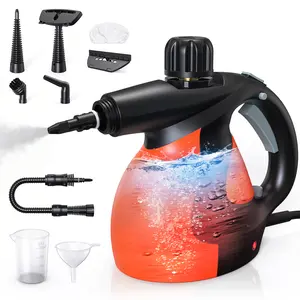 Pressurized Handheld Steam Cleaner, Chemical-Free Multi-Surface Steamer with 9 Accessories for Kitchen, Bathroom, Car, Appliances & Home Cleaning
