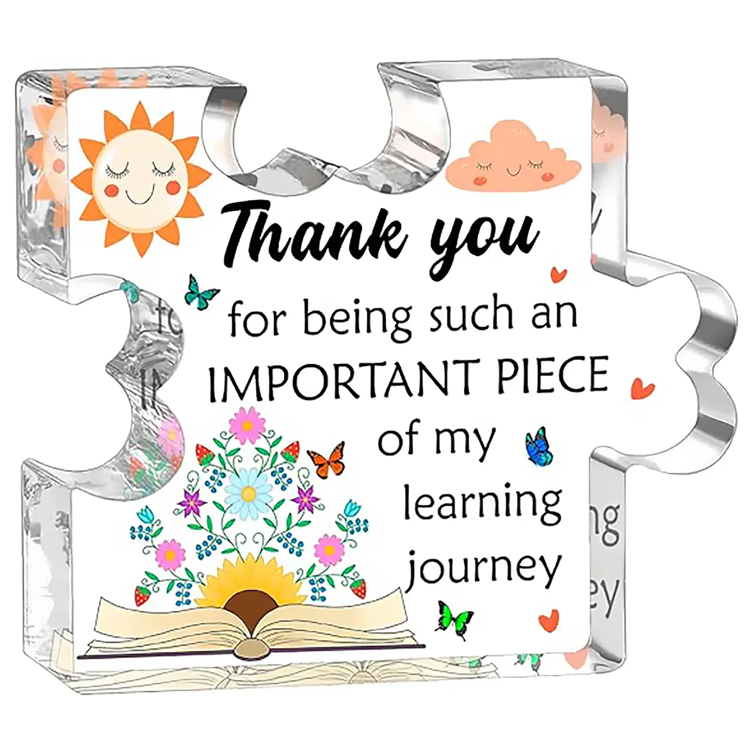 Teacher Must Haves 2026 Teacher Christmas Gifts Appreciation Gifts Acrylic Desk Decor Teachers Gift For Women Men Educators Gift Teachers' Day Graduation Thank You Classroom Office Desk Decor - Acrylic Puzzle Plaque Acrylic Desktop Decoration