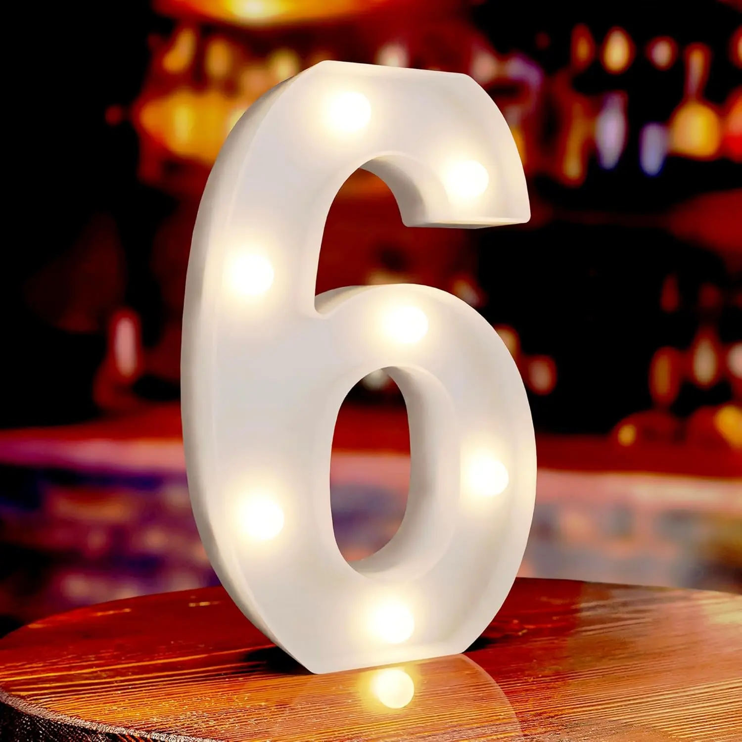 Marquee Numbers, Light Up Numbers for Party, Lighted Number 6, Battery Powered Led Birthday Number, Light Up Sign for Birthday Party Gradutaion New Year Anniversary Baby Shower Bedroom Wall Decor