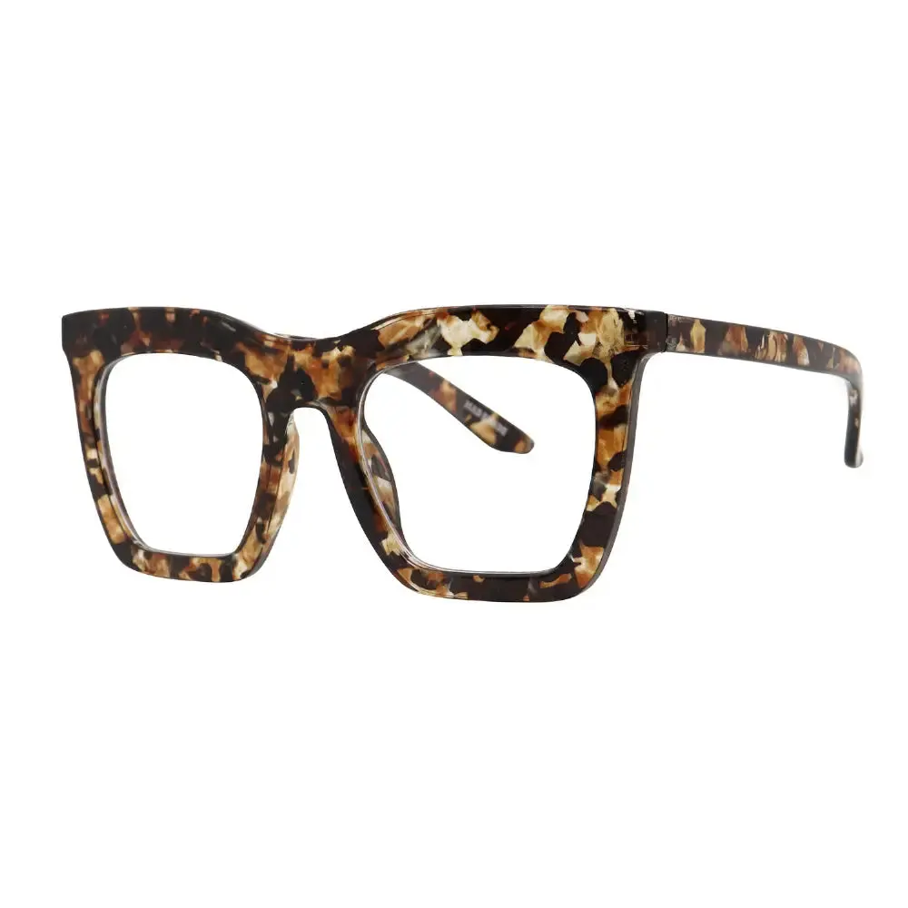 Mad Shade Bold Tortoise Square Frame with Clear Lens - Oversized Retro 90s Inspired Fashion Glasses #16 Mad Shade Bold Tortoise Square Frame with Clear Lens - Oversized Retro 90s Inspired Fashion Glasses #16